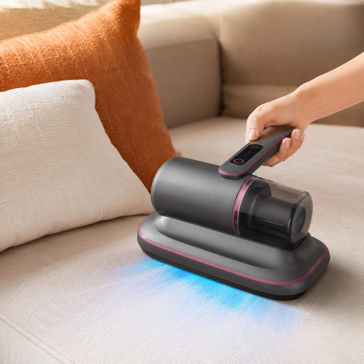 مكنسة إزالة عث الفراش بأشعة UV-C الاحترافية